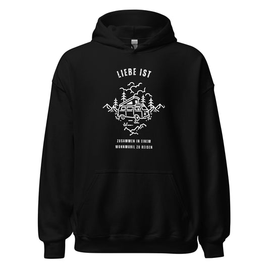 Liebe ist zusammen in einem Wohnmobil zu schlafen | Unisex Hoodie